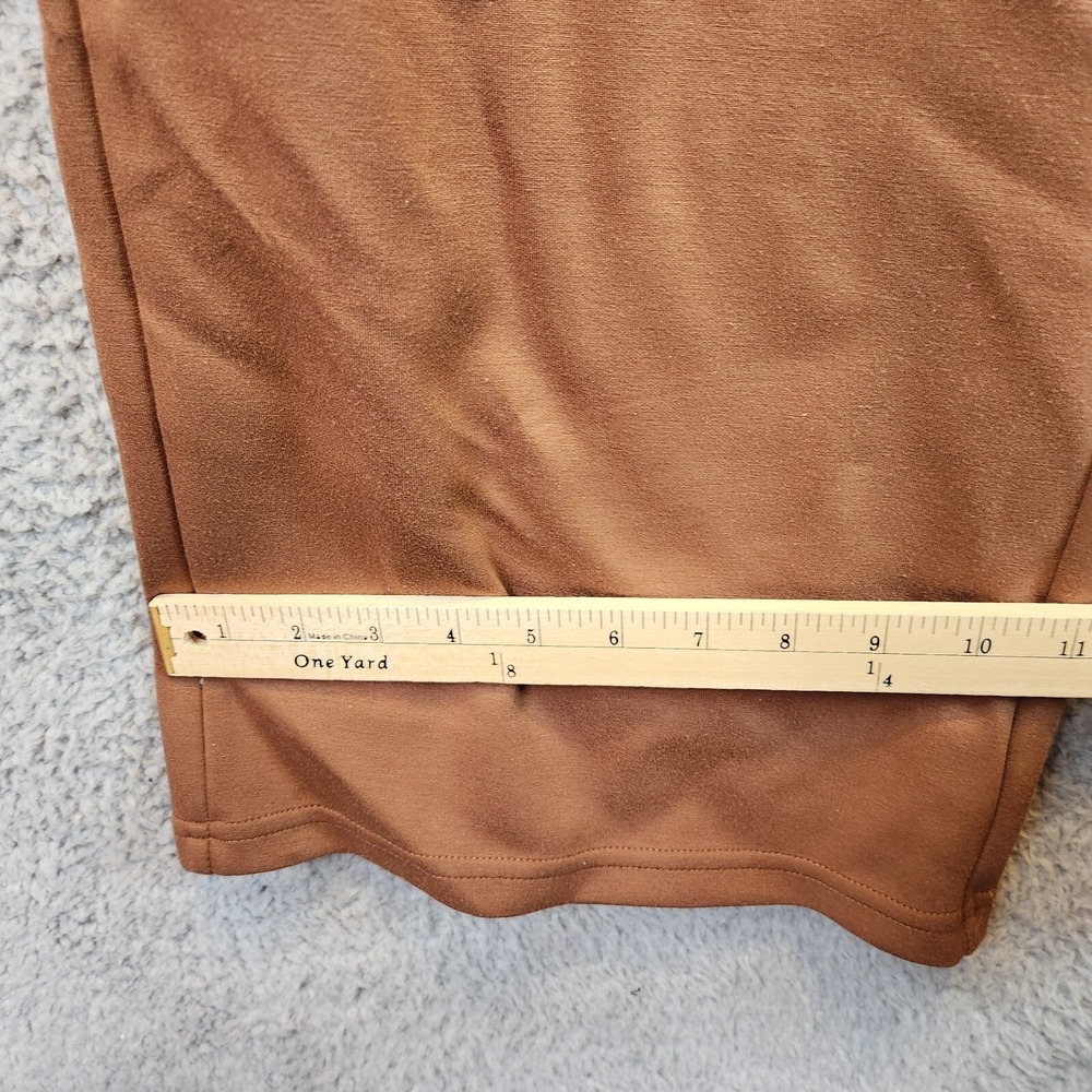 Anrabess Pants Womens XL Brown Stretch High Rise Straight Leg Drawstring Comfy - Picture 4 of 10